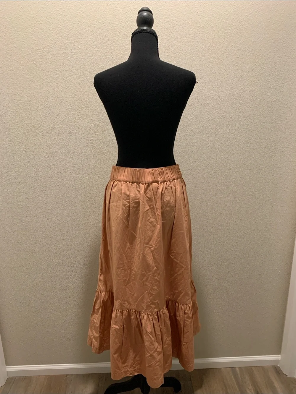 a new day 100% Cotton Peachy-Tan Tiered Maxi Skirt With Pockets 😍 (Size L)
